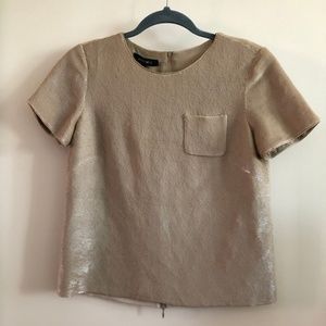 Lafayette 148 Sequin Beige Top